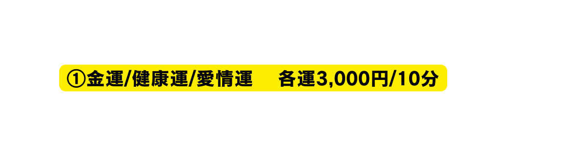 金運 健康運 愛情運 各運3 000円 10分